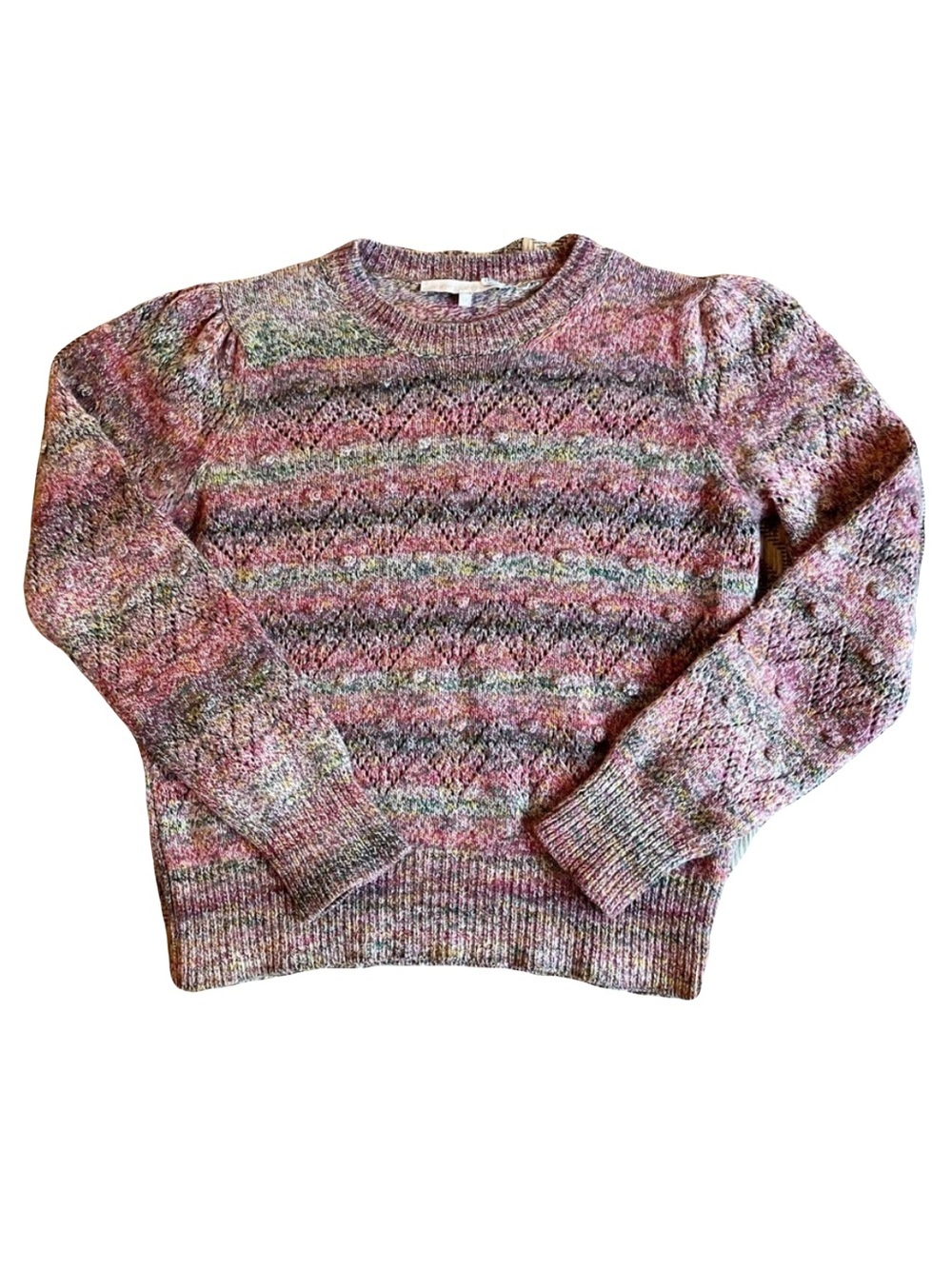 Vanessa Bruno 100% Wool Pastel Marled Knit Sweater with Cozy Chic Style